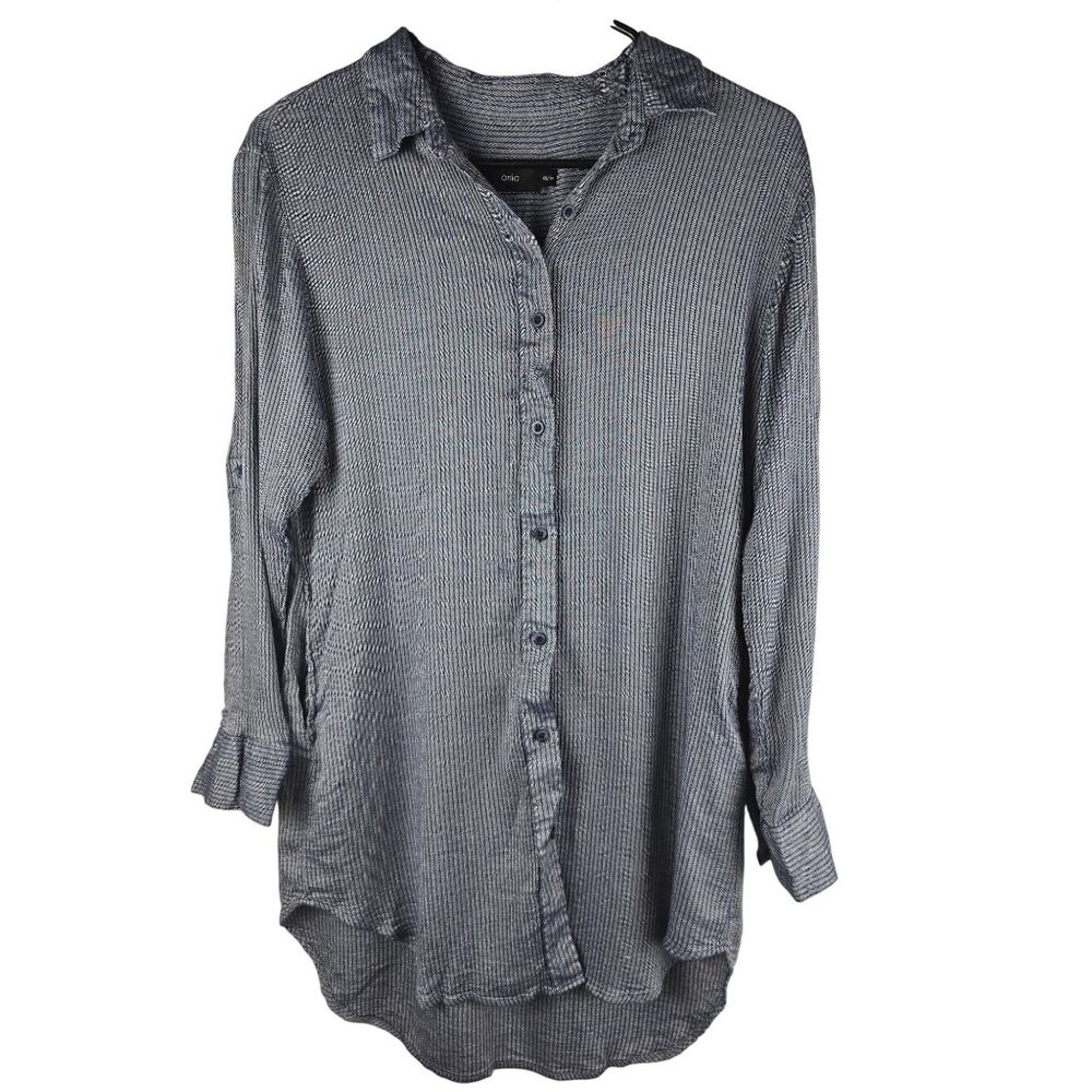 Onia Marie Shirt Dress Striped Button Coverup‎ Tunic Blue Size XS Coastal Beach